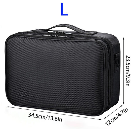 Makeup Case 3 Layers Cosmetic Organizer Brush Bag Barber Train Case Makeup Artist Box for Hair Curler Hair Straightener Brush