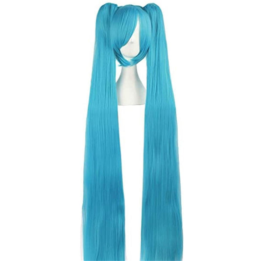 Blue Straight Hair Detachable Hatsune Miku Cosplay Anime Heat Resistant Synthetic Wig Birthday Gift Anime Party