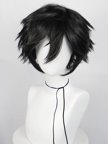 Synthetic Short Straight Men's Wig - Black, Perfect for Halloween, Christmas, Cosplay Events, Costume Parties