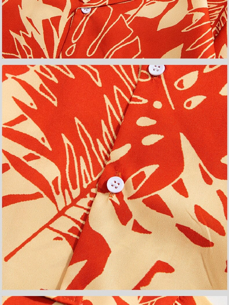 Summer men's floral shirt, designed in Hawaiian beach style, short sleeved casual shirt, ice silk quick drying loose top