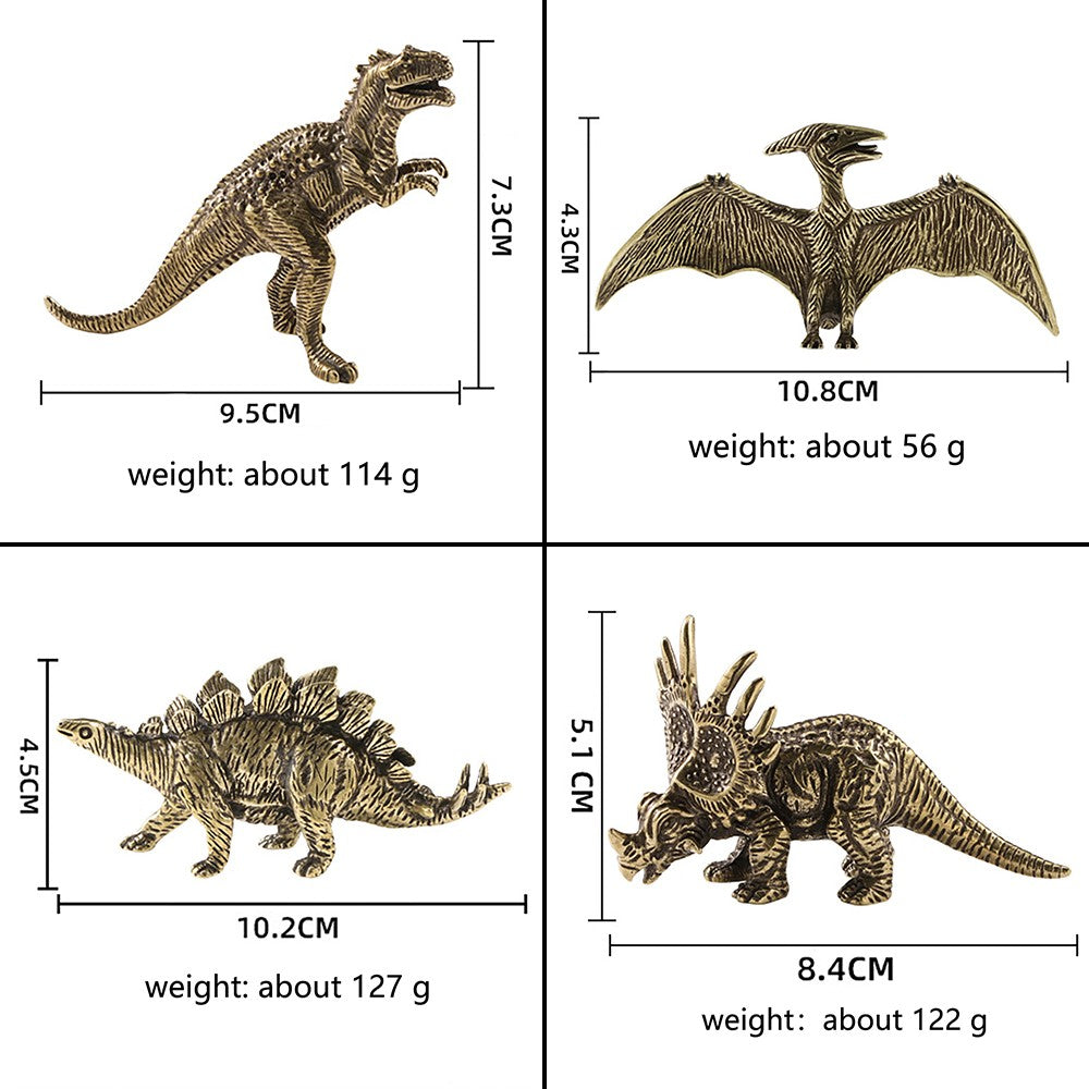 Dinossauro Alossauro Estegossauro Pterossauro Dimetrodon Diplodoco Estátua Decoração de Mesa de Escritório Jurássico Estatueta de Cobre 12 Estilos