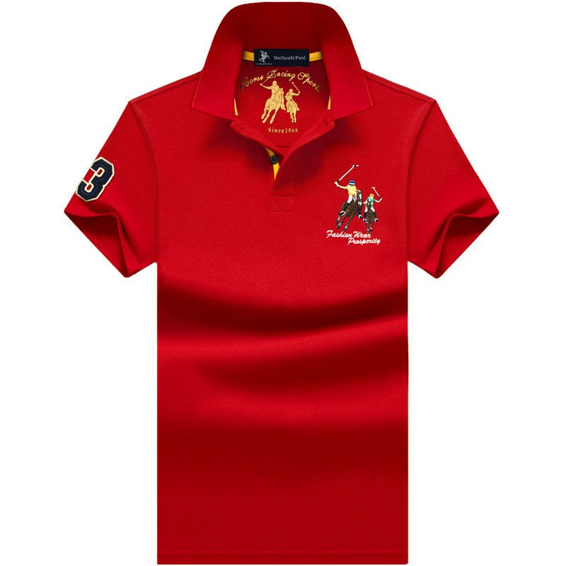 Summer Polo Shirt Men Cotton Casual Embroidery Polo T Shirt Solid Short Sleeve Lapel Button Shirt Business Fashion Designer Male
