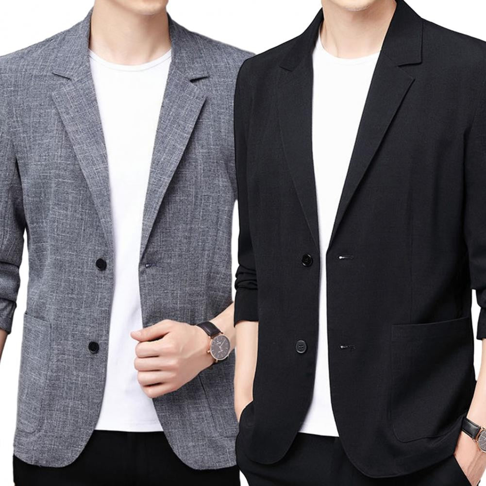 Summer Men Thin Coat Men s Suit Jacket Autumn Linen Solid Color Casual Suit Korean Slim Fit Formal Business Suit Jacket