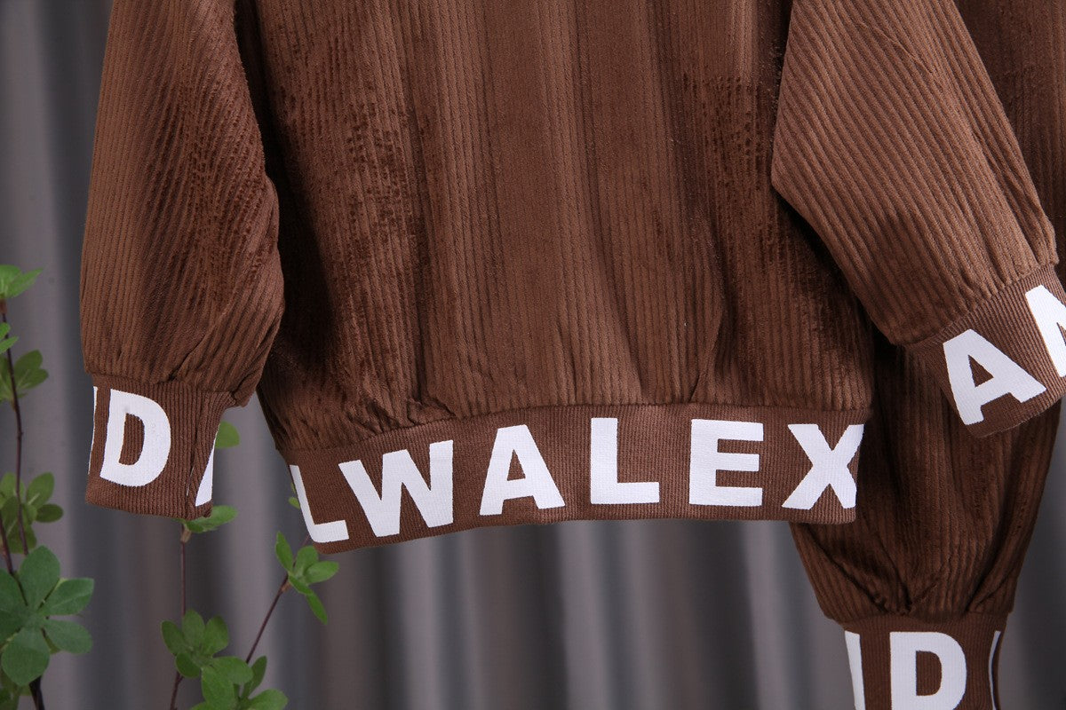 Baby boy clothes corduroy zipper long sleeved casual sports two-piece set for 0-5 year old fashionable girls with top and pants