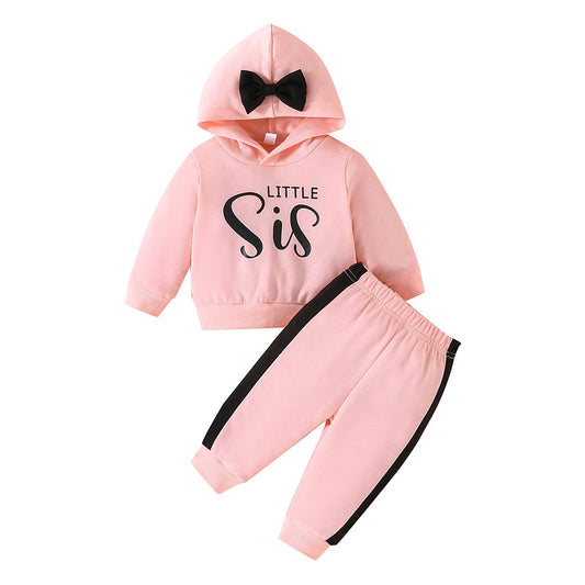Comfort Fashion Spring-Autumn Baby 2-Piece Clothing Set Children Long Sleeve Hoodie and Color Blocked Pants Everyday Wear Sets