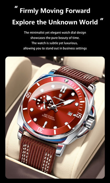 POEDAGAR Luxury Fashion Man Watch Luminous Waterproof Date Sport Watches For Men Nylon Leather Quartz Business Men's Clock Reloj