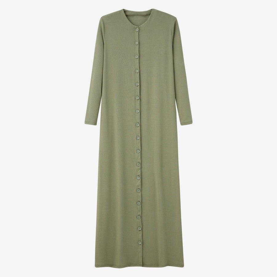AS 2025 summer woman dress comfortable ribbing maxi button dress lady clothes