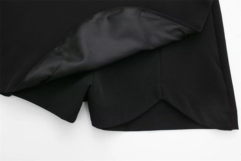 MUJER 2025 Black Mini Skirt Shorts Woman Fashion Asymmetric Skort For Women High
