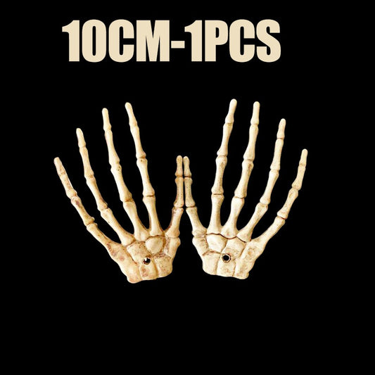 1 Pair Of Halloween Skeleton Hands Haunted House Bar Party Plastic Horror Props Dummy Hands Bones Halloween Scene Decor Supplies