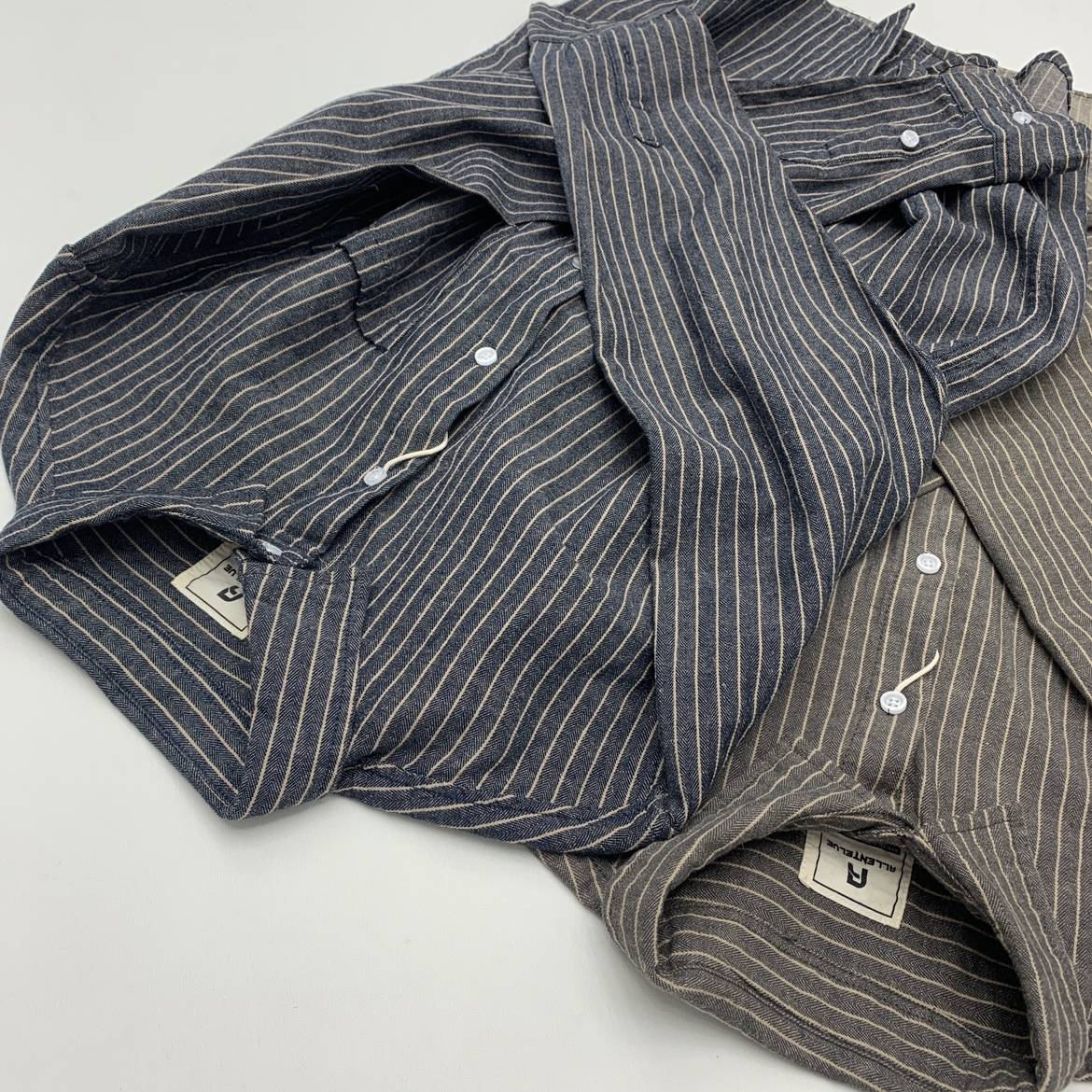 55% Linen 45% Cotton Vintage Striped Shirts for Men American Casual Retro Loose Blouses 2024 Spring Autumn Long Sleeve Male Tops