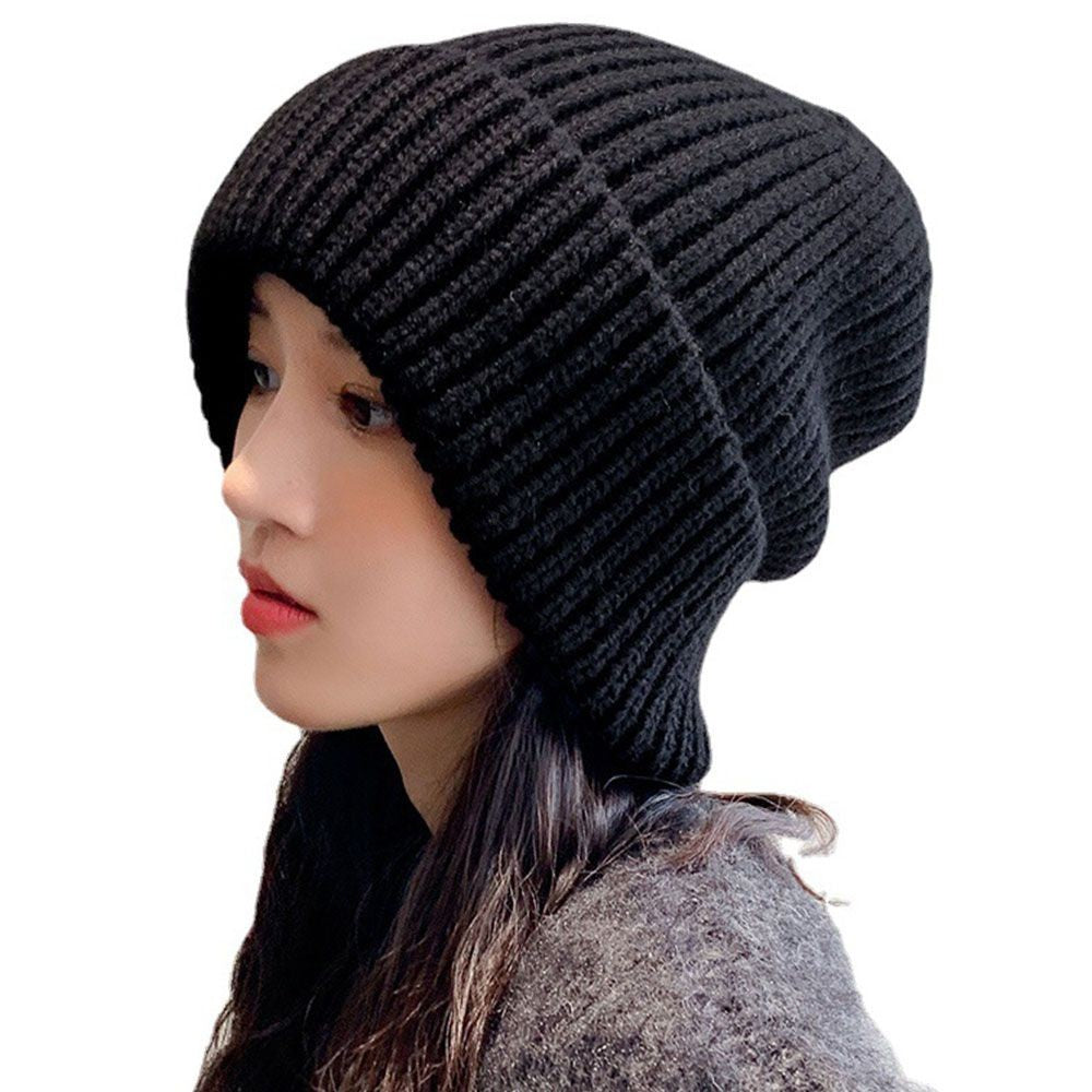 Chapéus de Inverno Quentes da Moda para Mulheres Casual Empilhamento Boné de Malha Gorros Chapéus Masculinos Cor Sólida Hip Hop Unissex Feminino Gorros