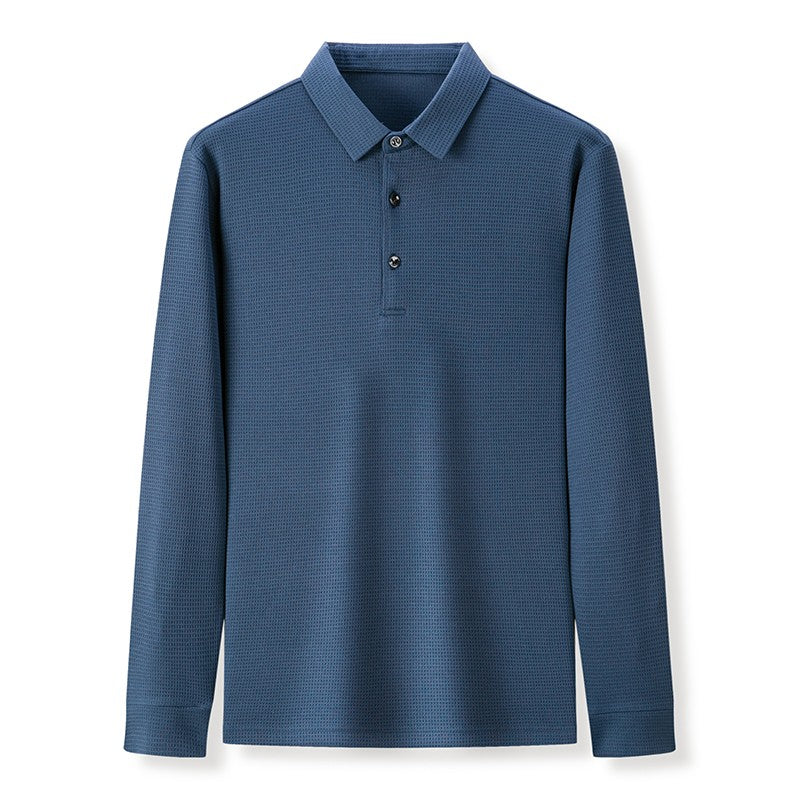 Men's Business Casual Polo Long Sleeve T-shirt Summer Comfortable Top