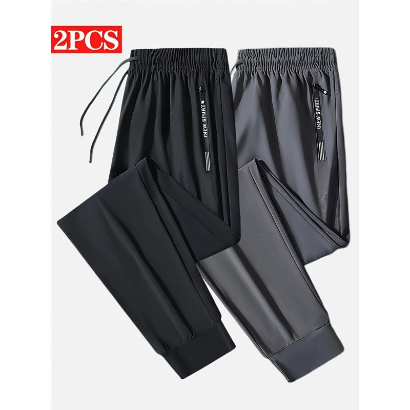 2-Pack Men's Sports Trousers High Stretch Men's Jogging Pants Quick-Drying Sweatpants Baggy Man Fishing Gym Sportswear Pants