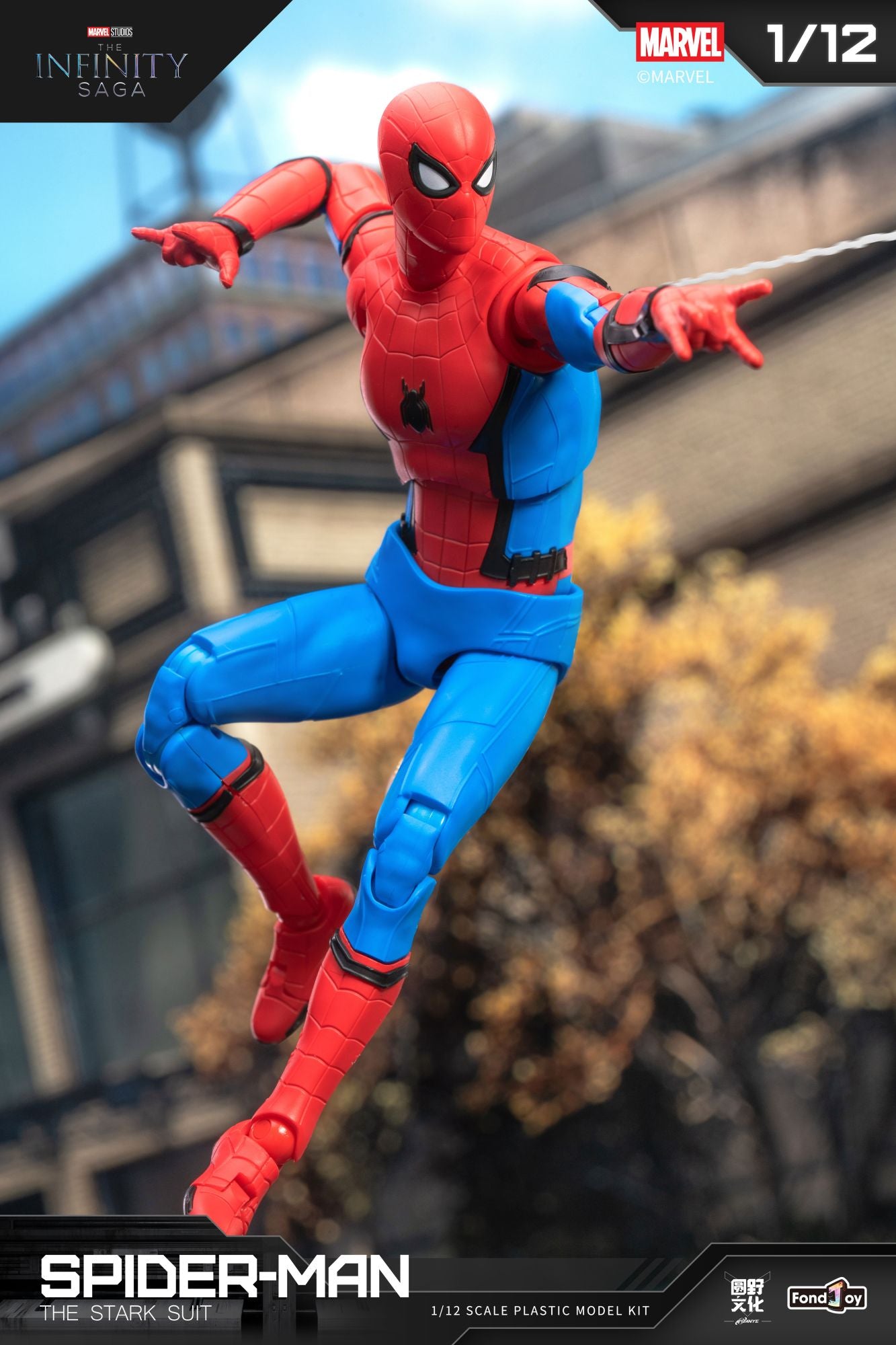 Kit de Modelo Homem-Aranha Fondjoy Escala 1/12 Figura de Ação Articulada Traje Stark da Saga do Infinito Brinquedo Infantil de Presente