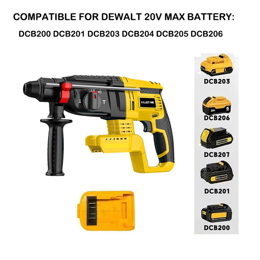 Furadeira de Impacto Elétrica sem Escovas VILASTING 26MM Ferramentas Elétricas Rotativas Multifuncionais sem Fio para Bateria Makita/Dewalt 18V Pino