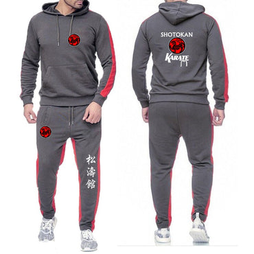 Shotokan Karate 2022 Men's New Solid Color Hooded Sweatshirts Fashion Pullover Top+Sweatpants Casual Jogging Fitness Sports Suit