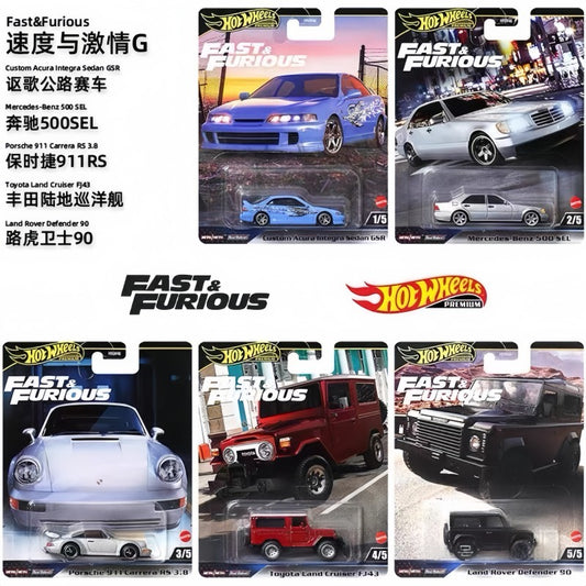 New Hot Wheels Fast & Furious Mercedes-Benz Porsche 911 1:64 Diecast Vehicle Model Car Land Rover Defender Toyota Toys Boys Gift