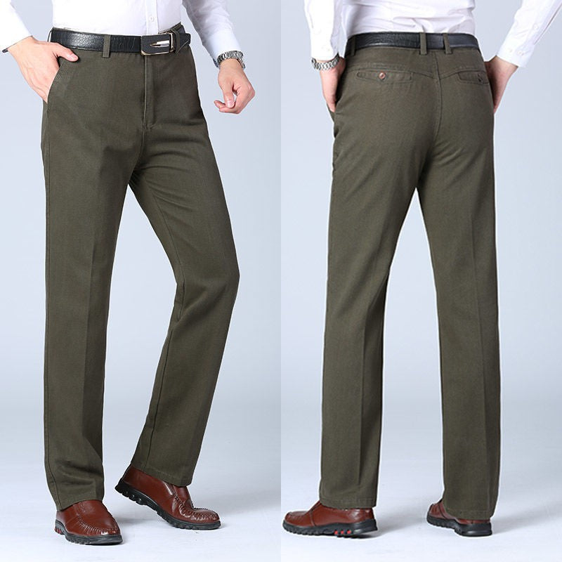 Mens Trousers Business Casual Pants Autumn Spring Dress Straight Pants Black Suit Pants Loose Formal Dress Pants