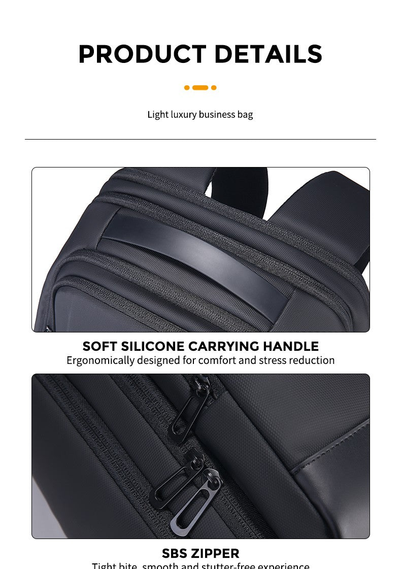 Fenruien Men 36L Business Backpack USB Waterproof Multi Pocket Backpacks Fit 17.3 Inch Laptop