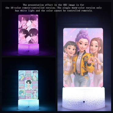 KPop K-POP Demon Hunters Kawaii Zoe Mira Rumi Saja Boys Superstar Monochrome Light Remote Control 16 Color Light Night Light