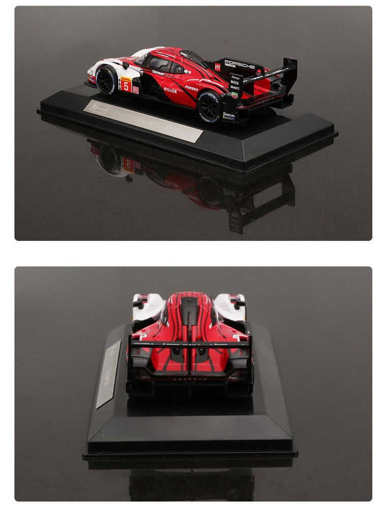 Bburago 1:43 Porsche 963 Modelo de Carro 24h Le Mans Miniatura de Liga Veículos de Brinquedo Diecast Voiture Coleção de Presente