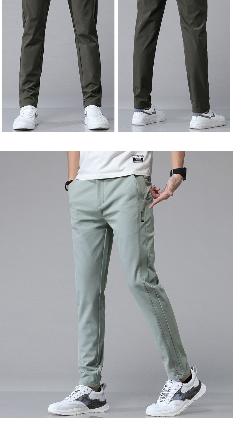 2024 Spring Summer Ultra-thin Men's Stretch Slim Straight Casual Pants High Quality Fashion Breathable Golf Sports Trousers