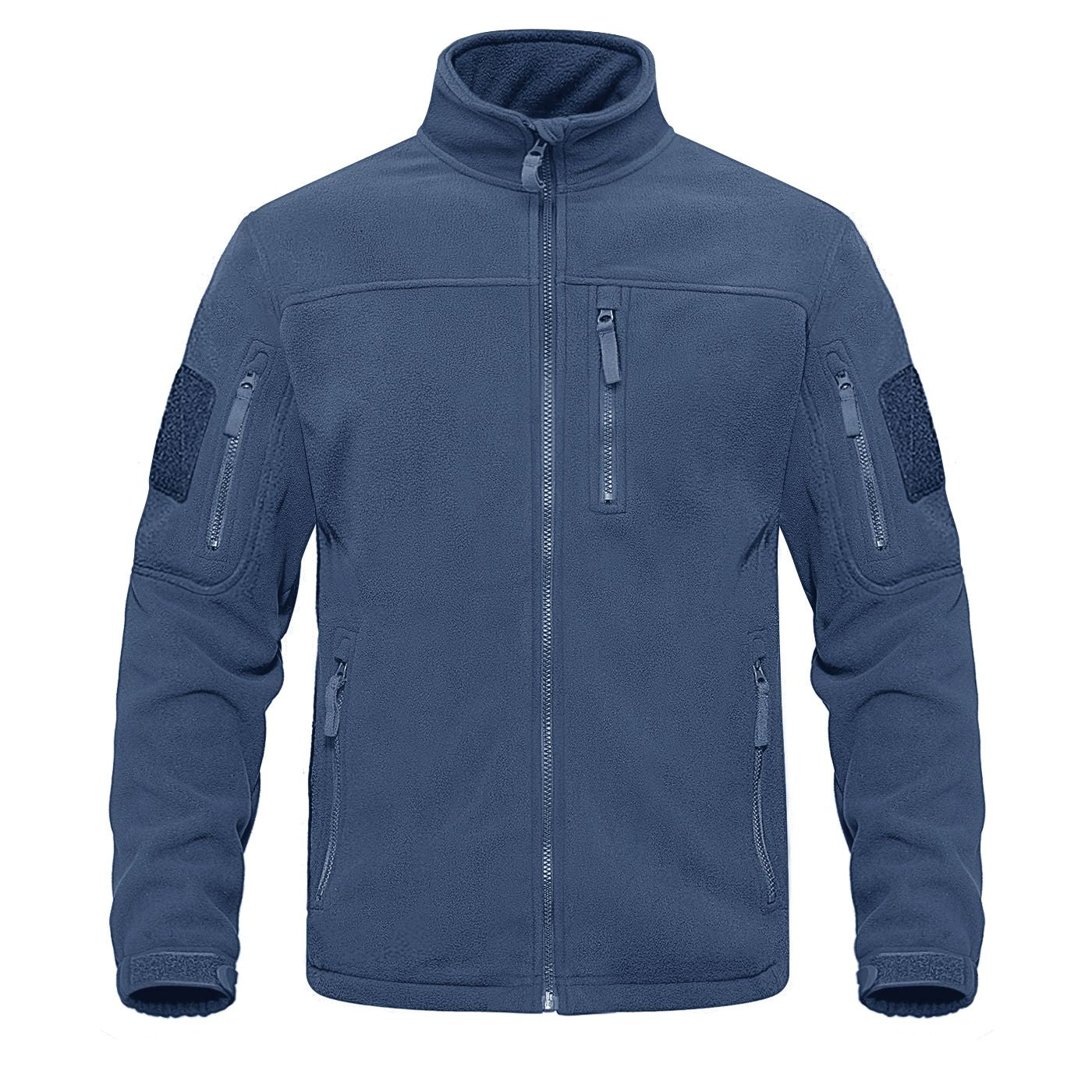 TACVASEN Full Zip Up Green Fleece Jacket Thermal Warm Work Coats Mens Zipper Pockets Jacket Hiking Training Outwear Windbreaker