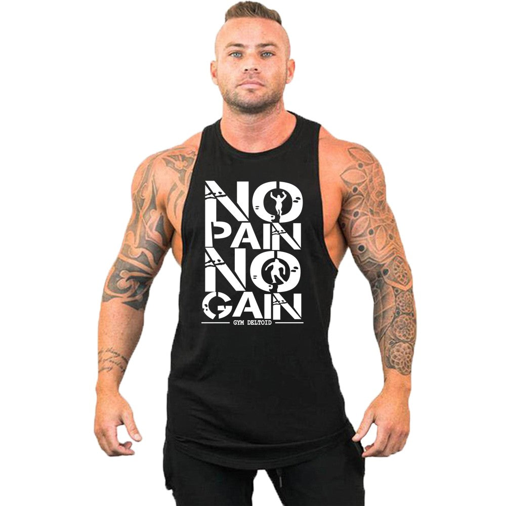 New fashion pure cotton sleeveless shirt vest men's fitness shirt men's undershi