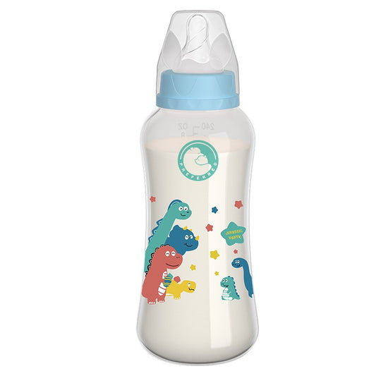 150/240ml Baby PP Bottle Wide Mouth Newborn Baby Bottle Drop-Resistant Baby Milk Bottle Newborn Cartoon Pattern Cup BPA Free