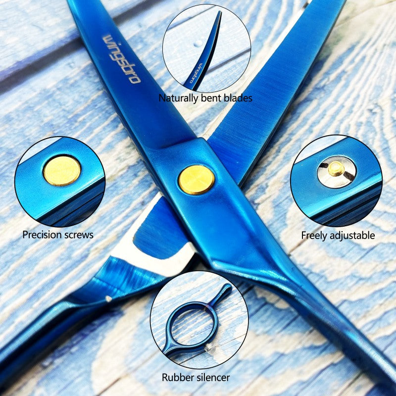 Pet Grooming Scissors 7inch Right and Left Hand Curved Scissors For Dog Grooming