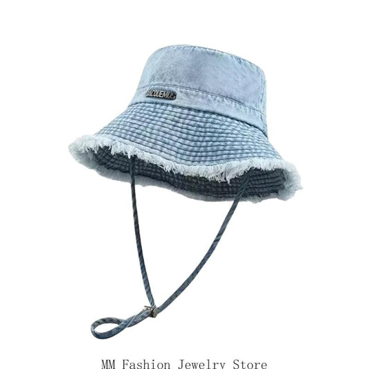 Fashionable Fabric Fabric Hat Adjustable Rope Hat for Women Spring Autumn Outdoor Activity Sun Protective Headwear