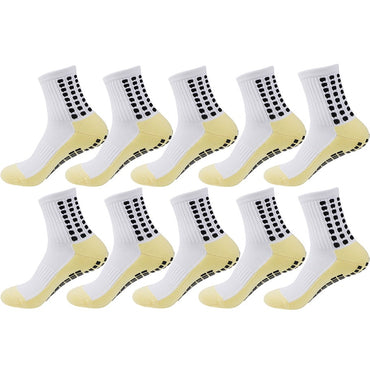 6/10/20Pairs Non Slip Grip Breathable Socks Men Women Professional Athletic Towel Bottom Shockproof for Football Basketball