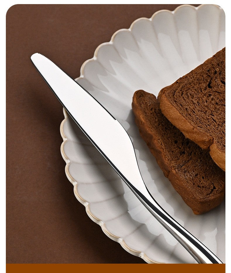 5Pcs 304 stainless steel cutlery set steak knife and fork Hotel restaurant kitchen Home commercial high-end dinnerware