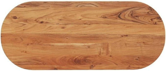 Oval Solid Acacia Wood Table Top 39.4X15.7X1.5 in Untreated Customizable for Dining Crafting Indoor Outdoor Use Replacement Woo
