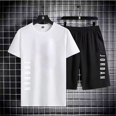 2025 summer fashion men's casual sports suit T-shirt shorts suit casual short sleeves suit jogging fitness clothing brand clothi