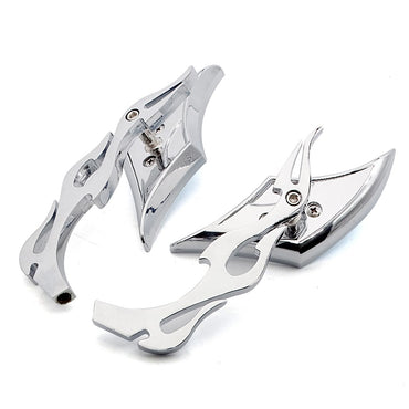 For Harley Touring Street Electra Glide Dyna Sportster XL1200 883 Softail Flame Style Motorcycle Rearview Side Mirrors 8mm 10mm