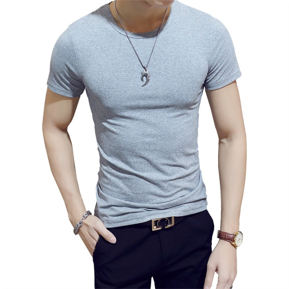 7 Colors Slim Man's T-shirt Short Sleeve Streetwear Gym Clothing Tee Top Plain Running Shirt Camiseta Masculina Tee Shirt Homme