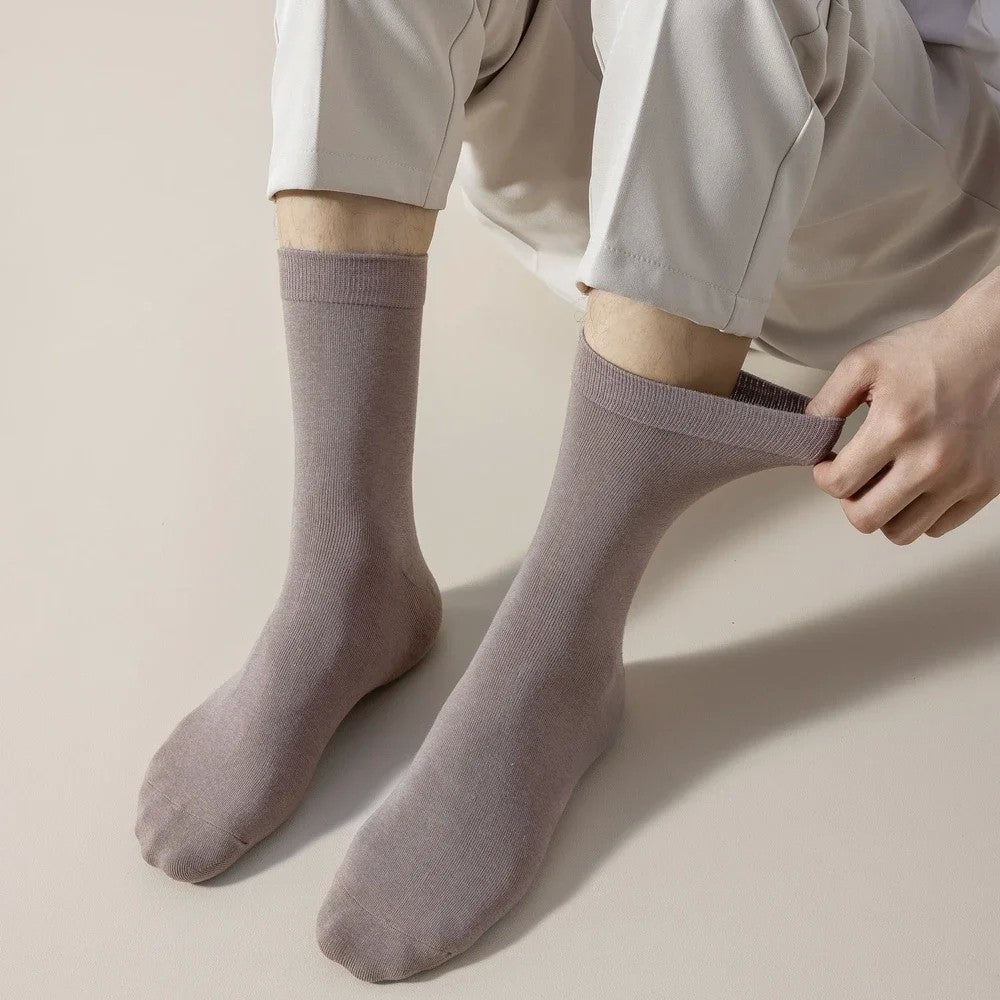 6 Pairs EUR44-50 Plus Size Men Socks High Quality Cotton Socks Breathable Mid Tube Sports Business Socks Black White