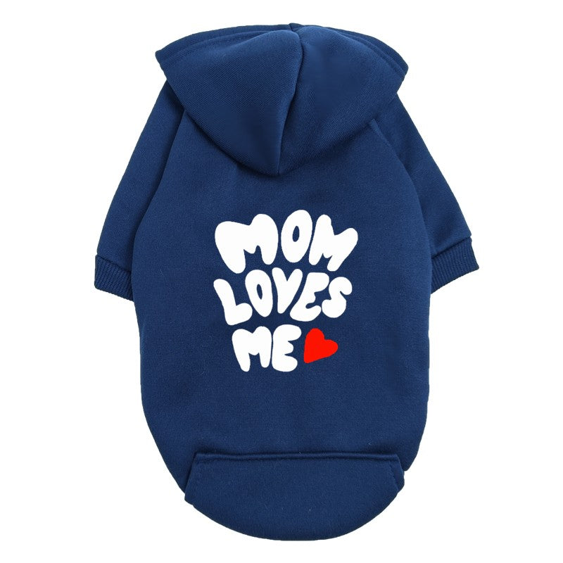 Moletom para Cães "Mamãe Me Ama" - Suéter Vermelho para Pets com Estampa de Coração - Roupa Quentinha para Cães Pequenos e Filhotes - Presente "Eu Amo Minha Mamãe"