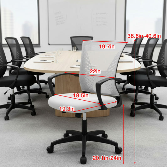 Cadeira de Escritório, Cadeira de Malha Ergonômica para Computador, Cadeira Giratória Média com Suporte Lombar e Braços