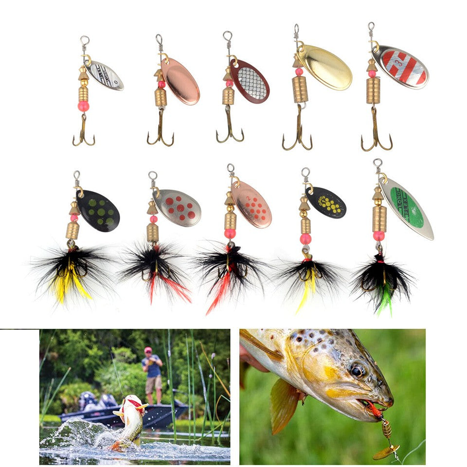 Isca Colher Metálica Spinner 2 a 8g 3.5g 10pçs/Lote Colher Isca Crankbaits Wobblers de Pesca Para Lucio Conjunto de Isca de Pesca