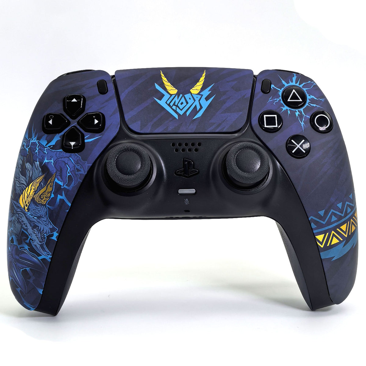 MH Foil Stamping PS5 Controller Shell Faceplate Cover with Touchpad for DualSense Controller, Replacement for BDM-010 to 050