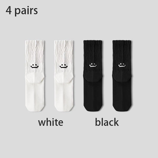 4 Pairs Men's Cotton Work Socks Cushioned Long Running Breathable Ankle Crew Socks Casual Socks for Men Cycling socks