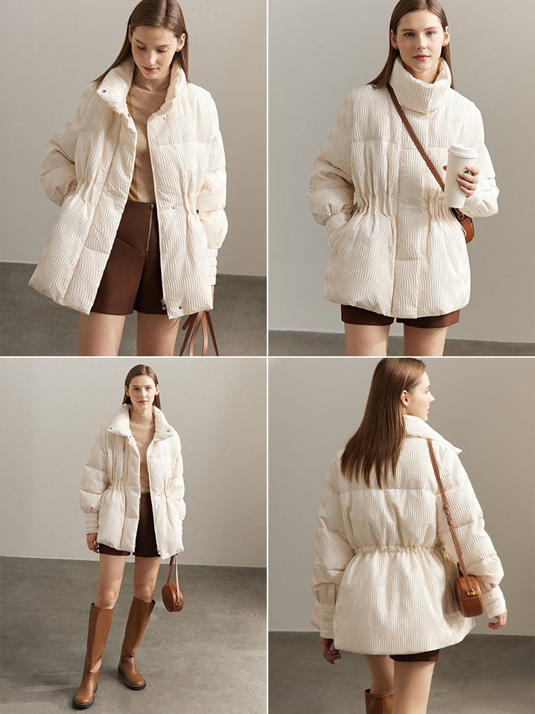 AMII Minimalist Duck Down Puffer Coat Women Winter 2025 Lightweight Stand Collar Lapel Warm Outerwear New Jackets 12344052