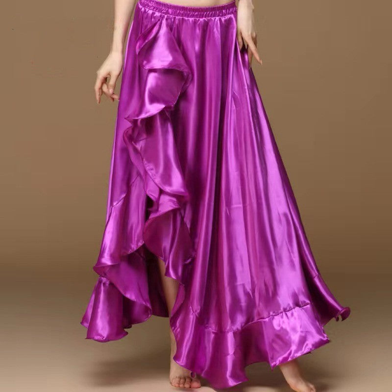 Fashion Satin Dance Performance Skirt Women Nightclub Party Sexy Skirts Faldas Stage Show Woman Clothing Saias Ropa Mujer Jupe