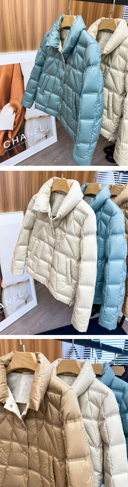 Janveny 2025 New Autumn Winter Lightweight Puffer Jacket Women Long Sleeve Single Breasted Duck Down Coat Female Short Parkas
