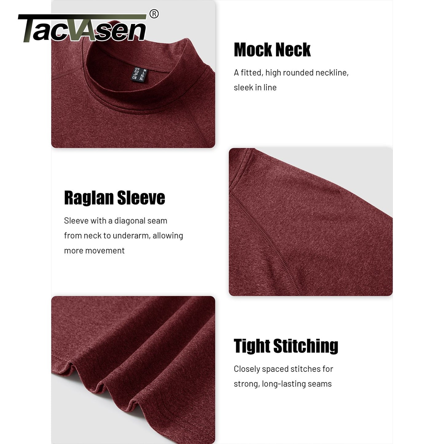 TACVASEN Men's Thermal Shirts Long Sleeve Micro-fleece Fleece Lined Base Layer Undershirts Athletic Warm Winter Workout Top