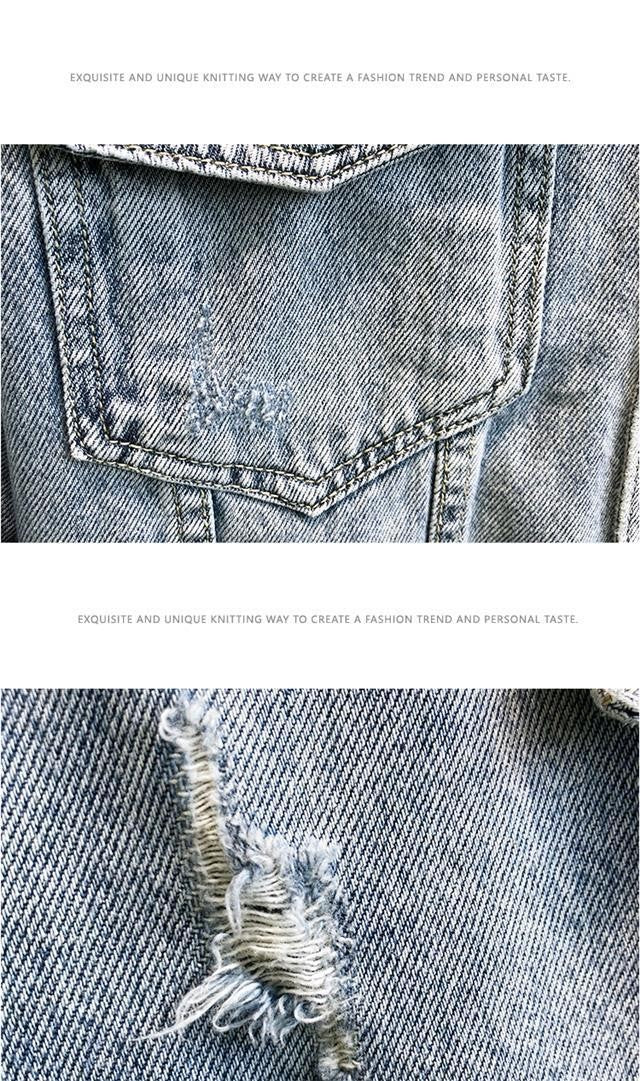 Fashion Cartoon Graphic Print Denim Jacket Men Streetwear Trend Hole Casual Loose Jean Jackets Coat Tops Clothing