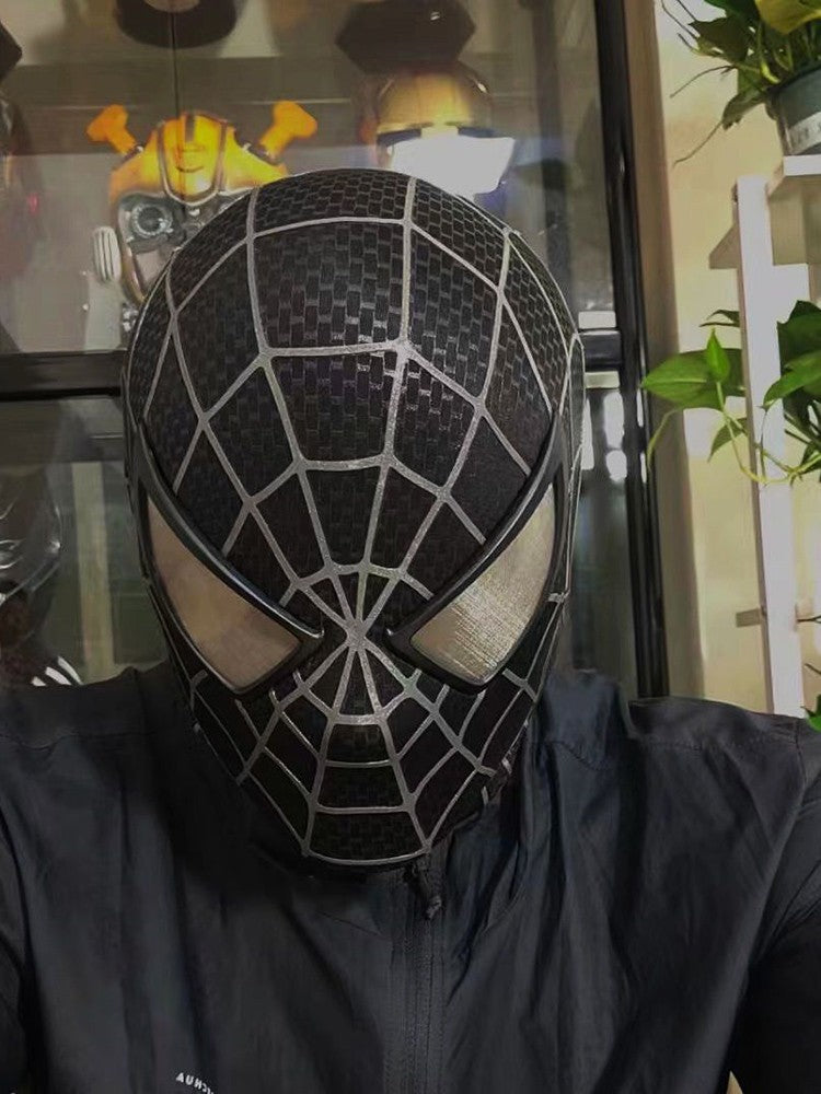 A Incrível Máscara de Homem-Aranha de Toby Maguire com Casco Rígido e Olhos Magnéticos, Tecido Estampado de Teias 3D de Venom de Super-Herói Cos
