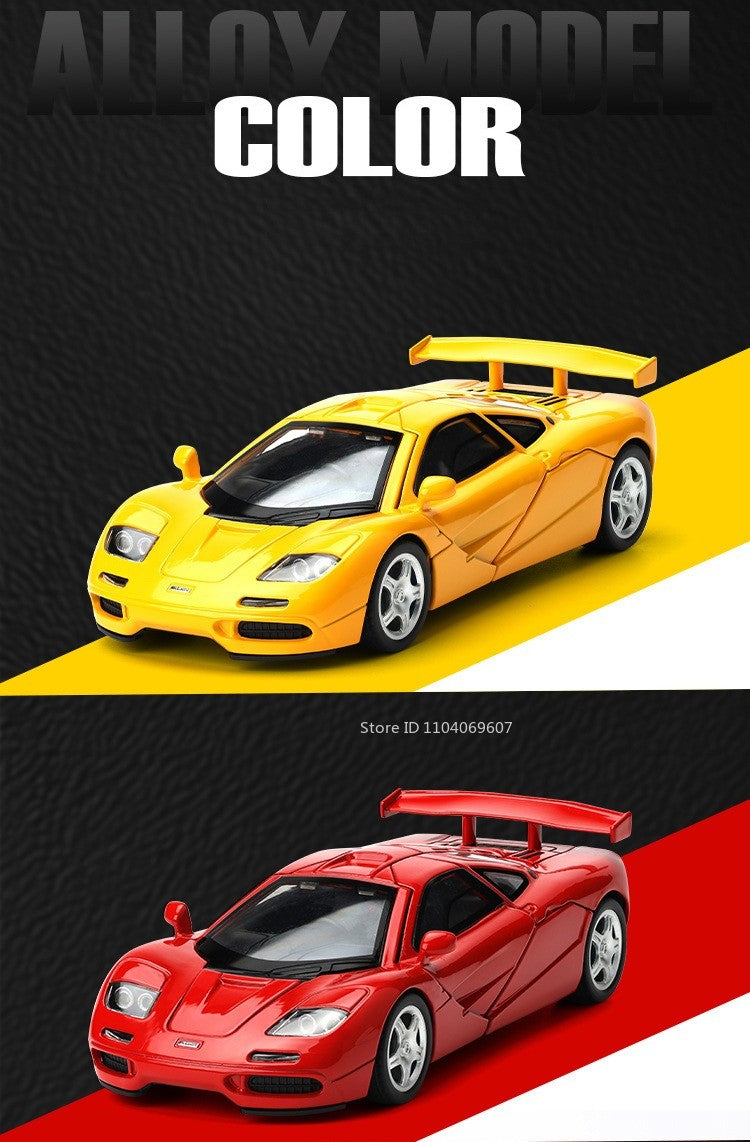 1:32 720S F1 Modelo Miniatura Carros Esportivos Liga Fundida Ornamento Supercarros Som Luz Portas Abertas Puxar Para Trás Presentes Infantis